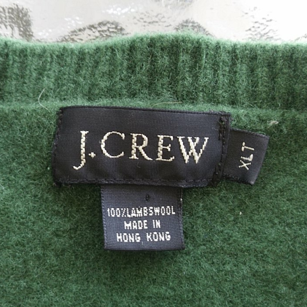 J.Crew Forest Green Lambswool V-neck Sweater - Picture 2 of 5